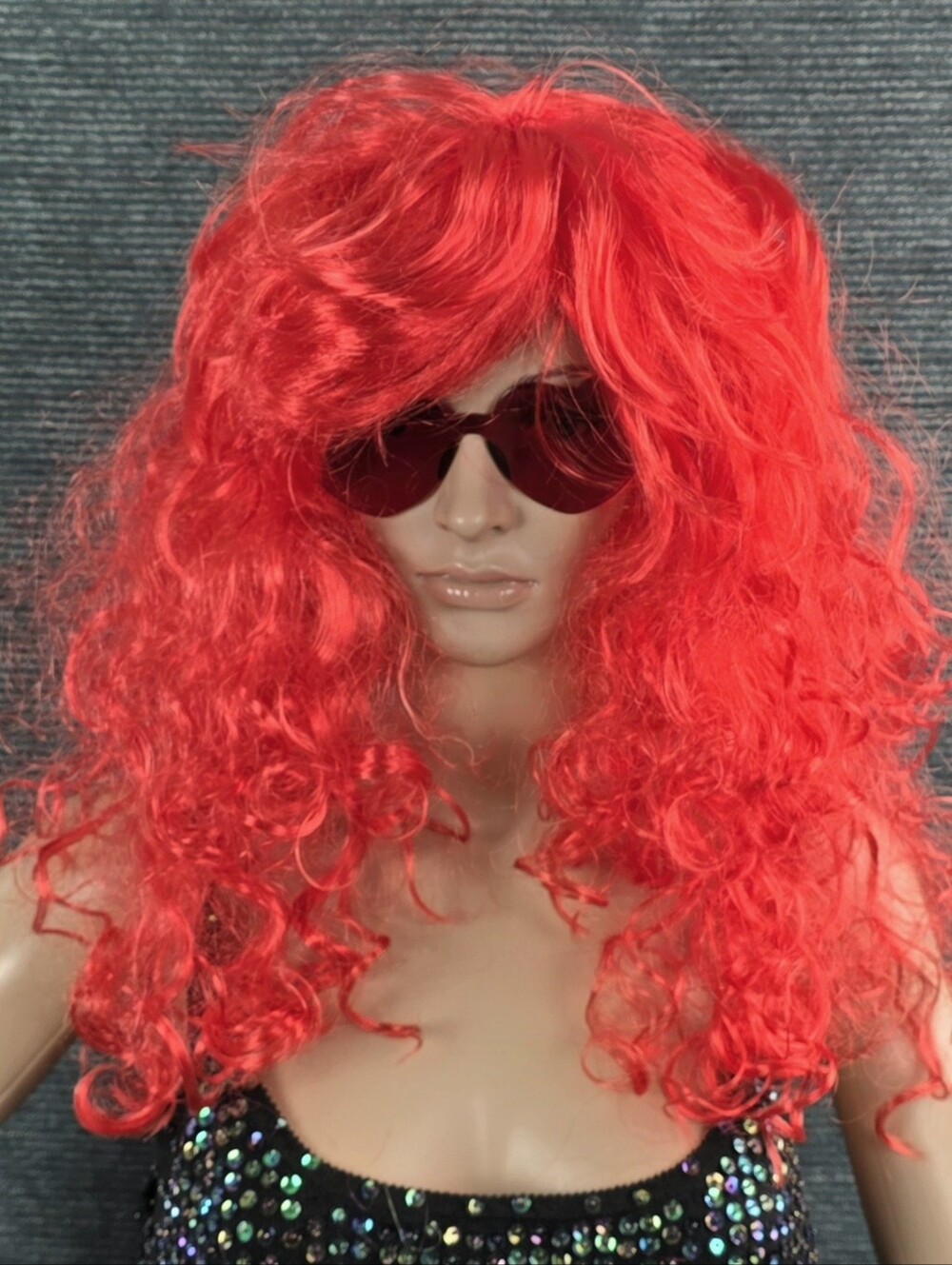 Scarlet Red Long Curly Costume Wig